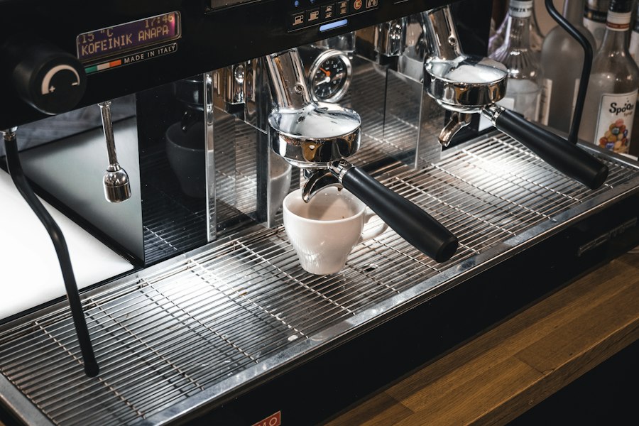 Illustrative espresso machine photograph
