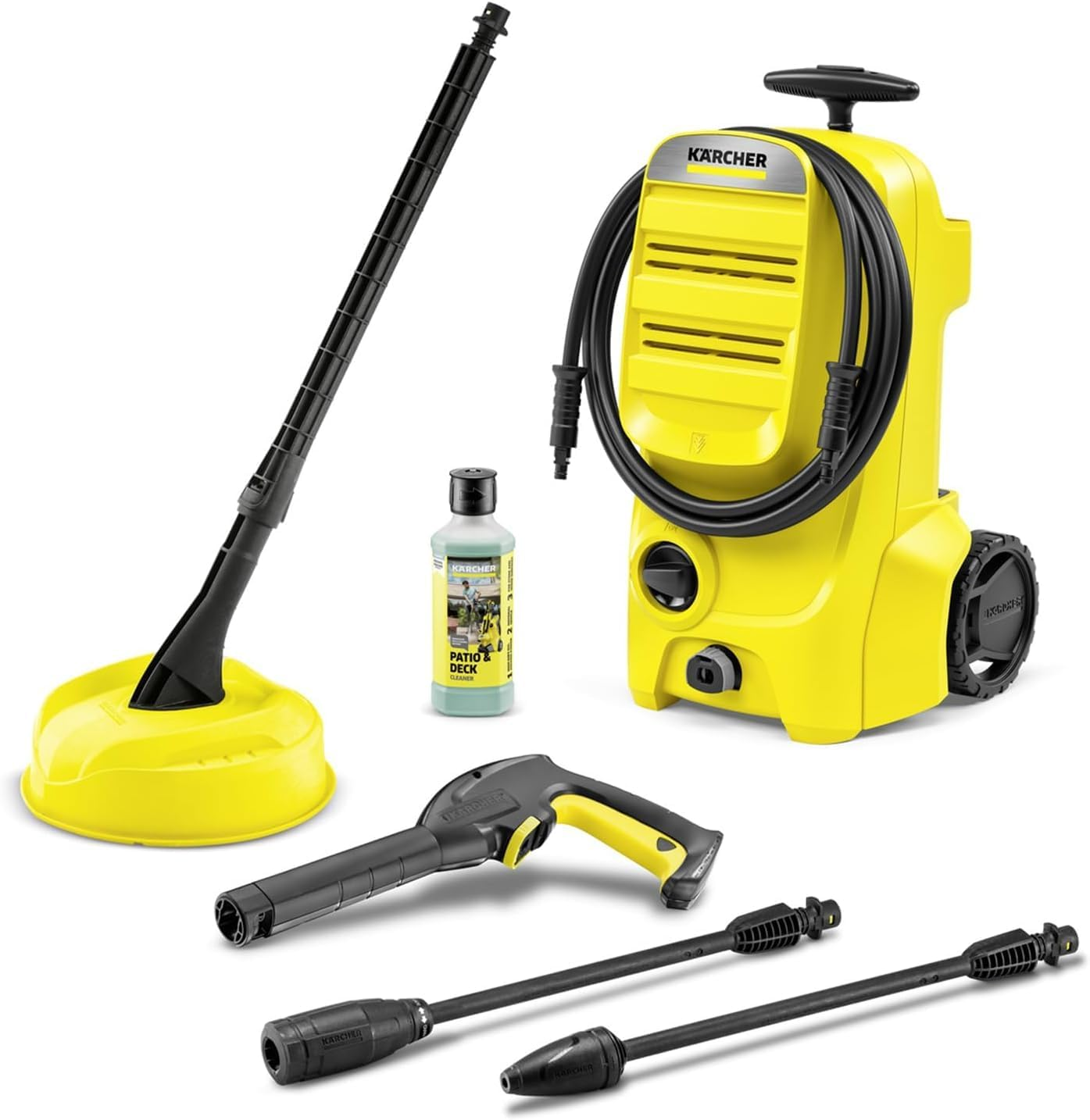 Kärcher K 3 Classic Home pressure washer with patio cleaner, detergent, trigger gun and spray lances